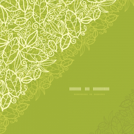 Green lace leaves corner seamless pattern backgroundのイラスト素材