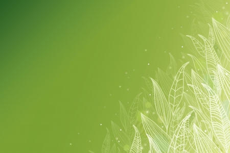 Green glowing leaves horizontal backgroundのイラスト素材