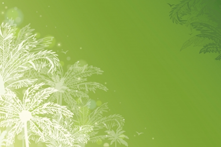 Green glowing palm trees horizontal backgroundのイラスト素材