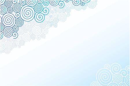 Doodle swirl clouds horizontal backgroundのイラスト素材