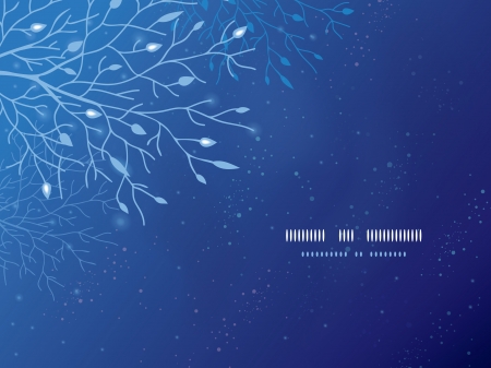 Glowing tree in the night horizontal template backgroundのイラスト素材