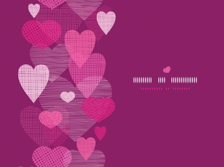 Textured fabric hearts horizontal seamless pattern backgroundのイラスト素材