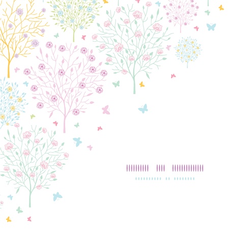 Blossoming trees corner template seamless backgroundのイラスト素材