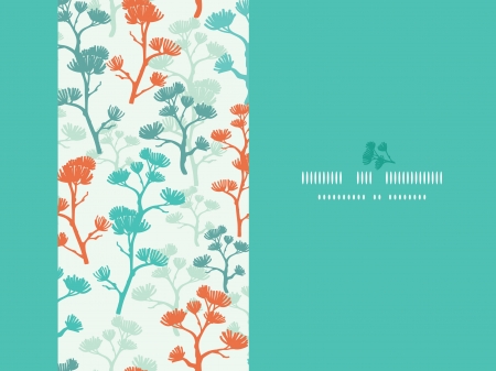 Abstract oriental trees horizontal seamless pattern backgroundのイラスト素材