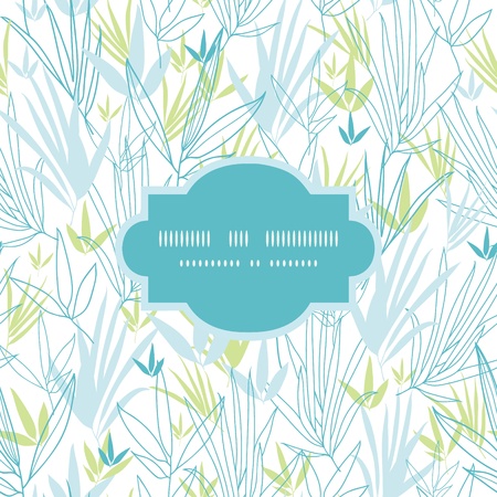 Blue bamboo branches frame seamless pattern backgroundのイラスト素材