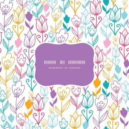 Colorful tulip flowers frame seamless pattern backgroundのイラスト素材