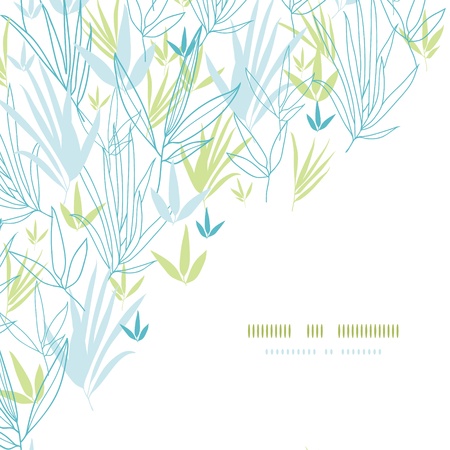 Blue bamboo branches corner seamless backgroundのイラスト素材