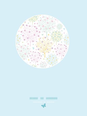 Blossoming trees circle card seamless backgroundのイラスト素材