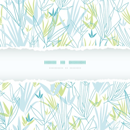 Blue bamboo branches torn frame seamless pattern backgroundのイラスト素材