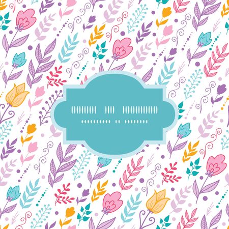 Tulip field flowers frame seamless pattern backgroundのイラスト素材