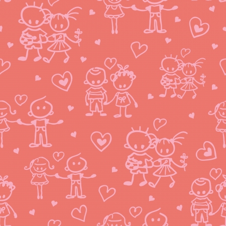 Couples in love seamless pattern backgroundのイラスト素材