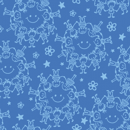 Circle of friends seamless pattern backgroundのイラスト素材