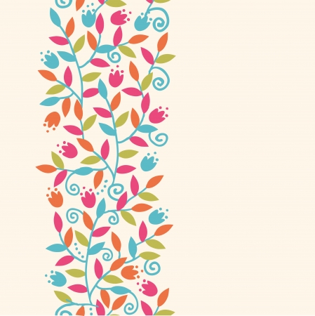 Colorful Branches Vertical Seamless Background Border Rasterの写真素材