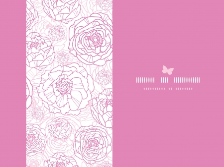 Pink line art flowers horizontal card seamless pattern backgroundのイラスト素材