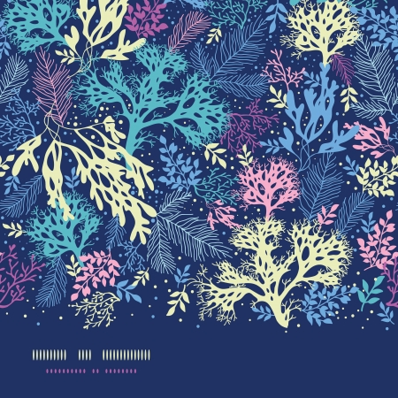 Underwater seaweed horizontal seamless pattern backgroundのイラスト素材