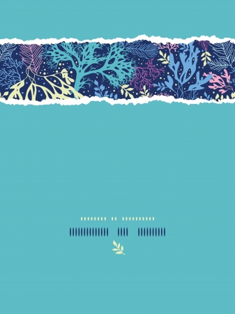Underwater seaweed vertical torn seamless pattern backgroundのイラスト素材