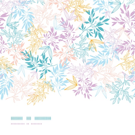 Colorful pastel branches horizontal seamless pattern backgroundのイラスト素材