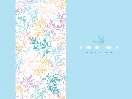 Colorful pastel branches horizontal card seamless backgroundのイラスト素材