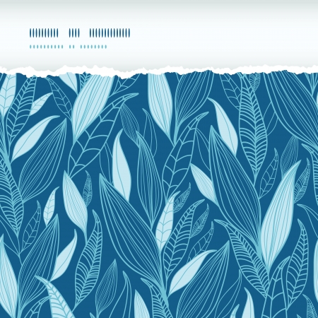 Blue Bamboo Leaves Horizontal Torn Seamless Pattern Backgroundのイラスト素材