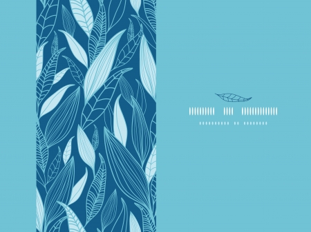 Blue Bamboo Leaves Horizontal Seamless Pattern Backgroundのイラスト素材