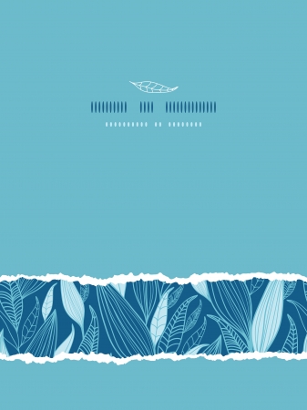 Blue Bamboo Leaves Vertical Torn Seamless Pattern Backgroundのイラスト素材