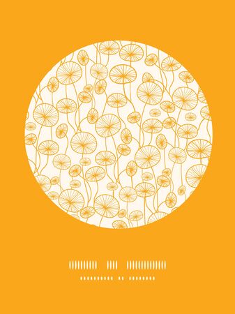 Abstract Yellow Plants Circle Vignette Pattern Backgroundのイラスト素材