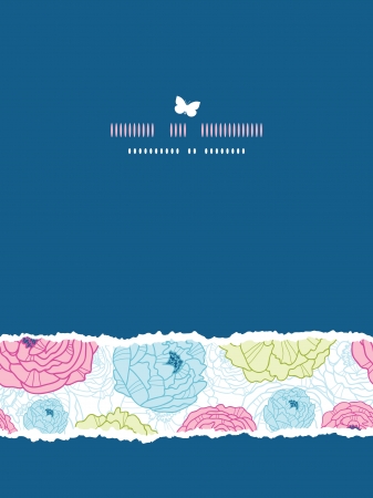Lovely flowers vertical torn seamless pattern backgroundのイラスト素材