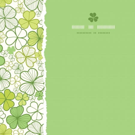Clover line art square torn seamless pattern backgroundのイラスト素材
