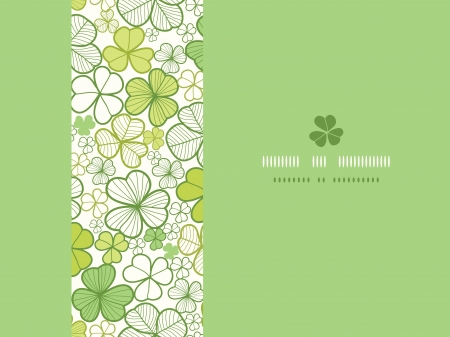 Clover line art horizontal seamless pattern backgroundのイラスト素材