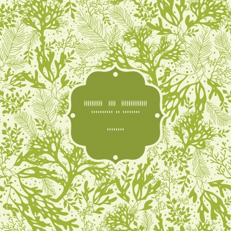 Green underwater seaweed frame seamless pattern backgroundのイラスト素材