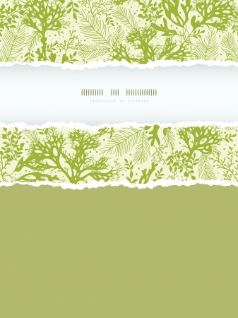 Green underwater seaweed vertical torn frame seamless pattern backgroundのイラスト素材