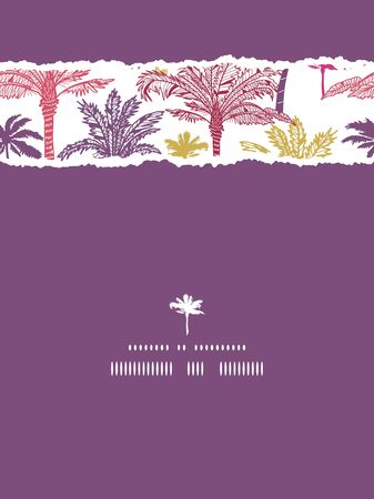Palm trees seamless vertical torn pattern backgroundのイラスト素材