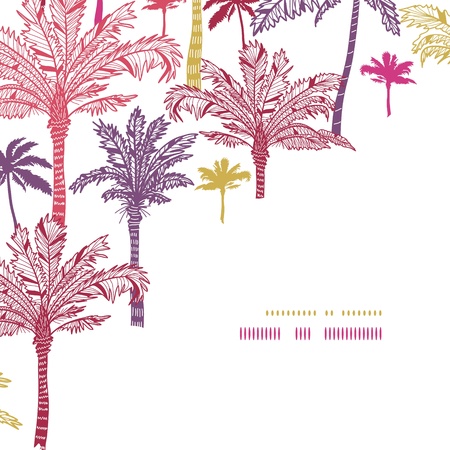 Palm trees seamless corner decor pattern backgroundのイラスト素材