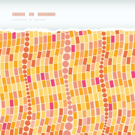 Fire mosaic tiles seamless horizontal torn pattern backgroundのイラスト素材