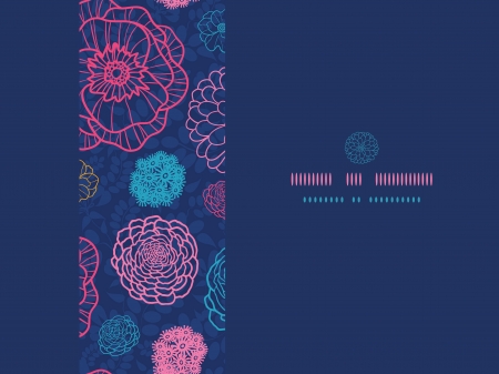 Glowing night flowers horizontal seamless pattern backgroundのイラスト素材
