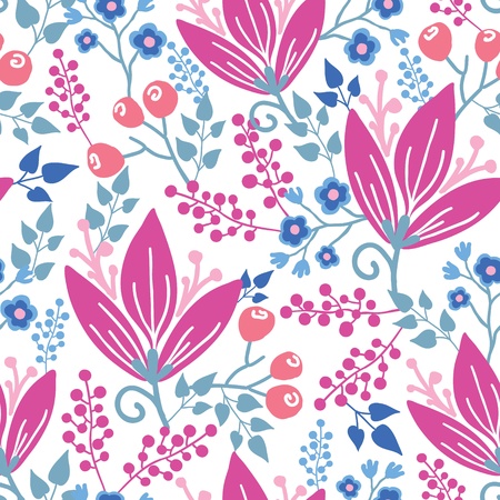 Pink flowers seamless pattern backgroundのイラスト素材