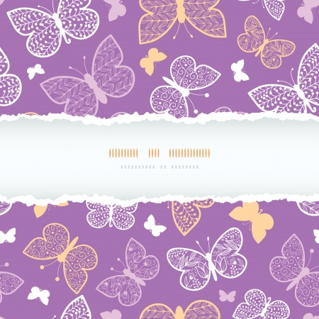 Night butterflies torn frame seamless pattern background templateのイラスト素材