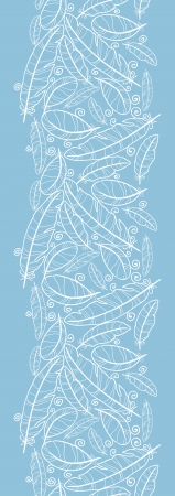 White on blue feathers vertical seamless pattern backgroundのイラスト素材