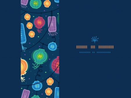 Glowing lanterns horizontal seamless pattern backgroundのイラスト素材