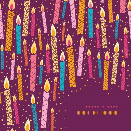 Vector colorful birthday candles corner frame background のイラスト素材