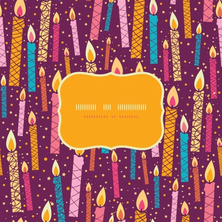 Vector colorful birthday candles frame seamless pattern background のイラスト素材