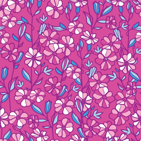 Pink and blue blossoms seamless pattern backgroundのイラスト素材