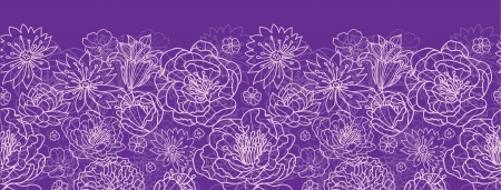 Purple lace flowers horizontal seamless pattern background borderのイラスト素材