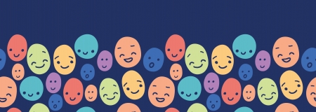 Funny faces horizontal seamless pattern background borderの写真素材