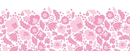 Soft pink floral silhouettes horizontal seamless pattern backgroundの写真素材