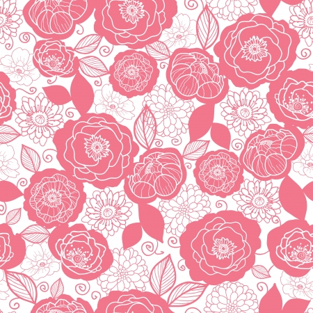 Soft pink and white florals seamless pattern backgroundの写真素材