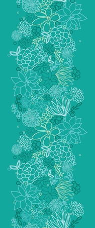 Green succulents vertical seamless pattern backgroundの写真素材