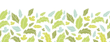 Leaves silhouettes horizontal seamless pattern backgroundの写真素材