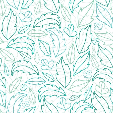 Leaves lineart seamless pattern backgroundの写真素材