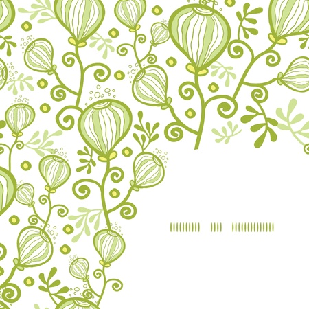 Underwater abstract plants corner frame pattern backgroundの写真素材